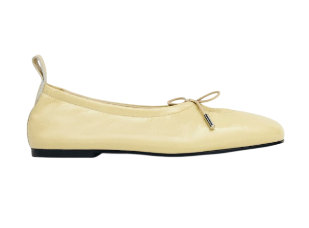 ROSALIND PATENT VANILLA LEATHER BALLET FLATS