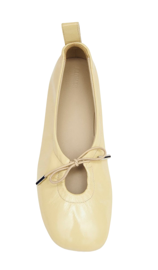 ROSALIND PATENT VANILLA LEATHER BALLET FLATS